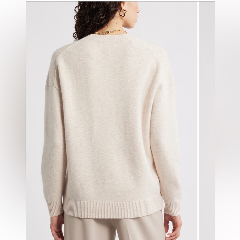 nwt nordstrom v-neck wool and cashmere sweater - Picture 2 of 9